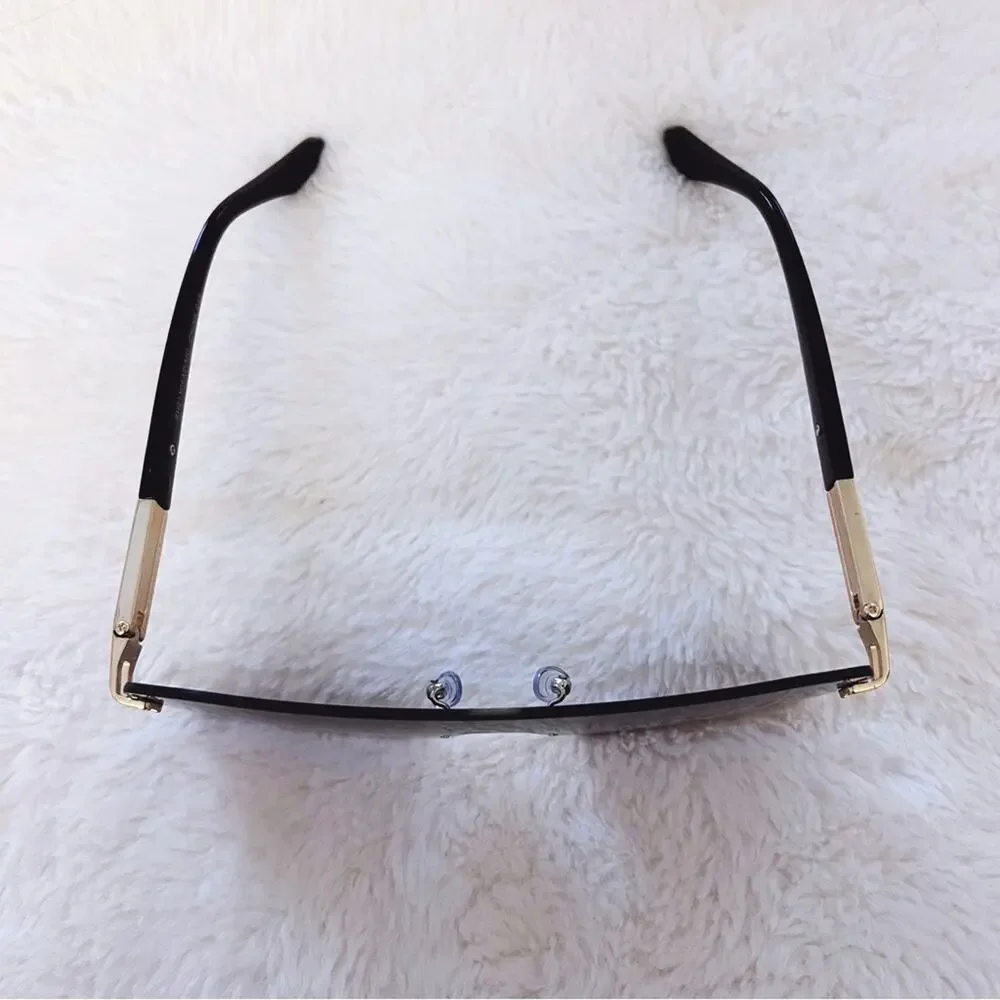 Sadie Black Oversized Rimless Flat-Top Sunglasses